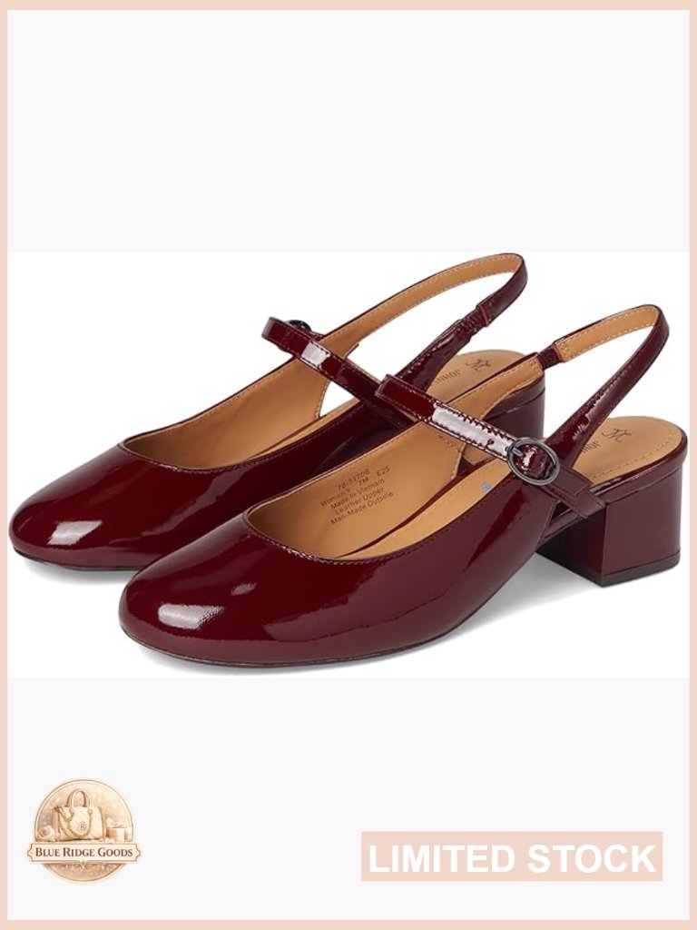 Patent Leather Slingback Pumps With Trufoam Footbed